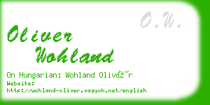 oliver wohland business card